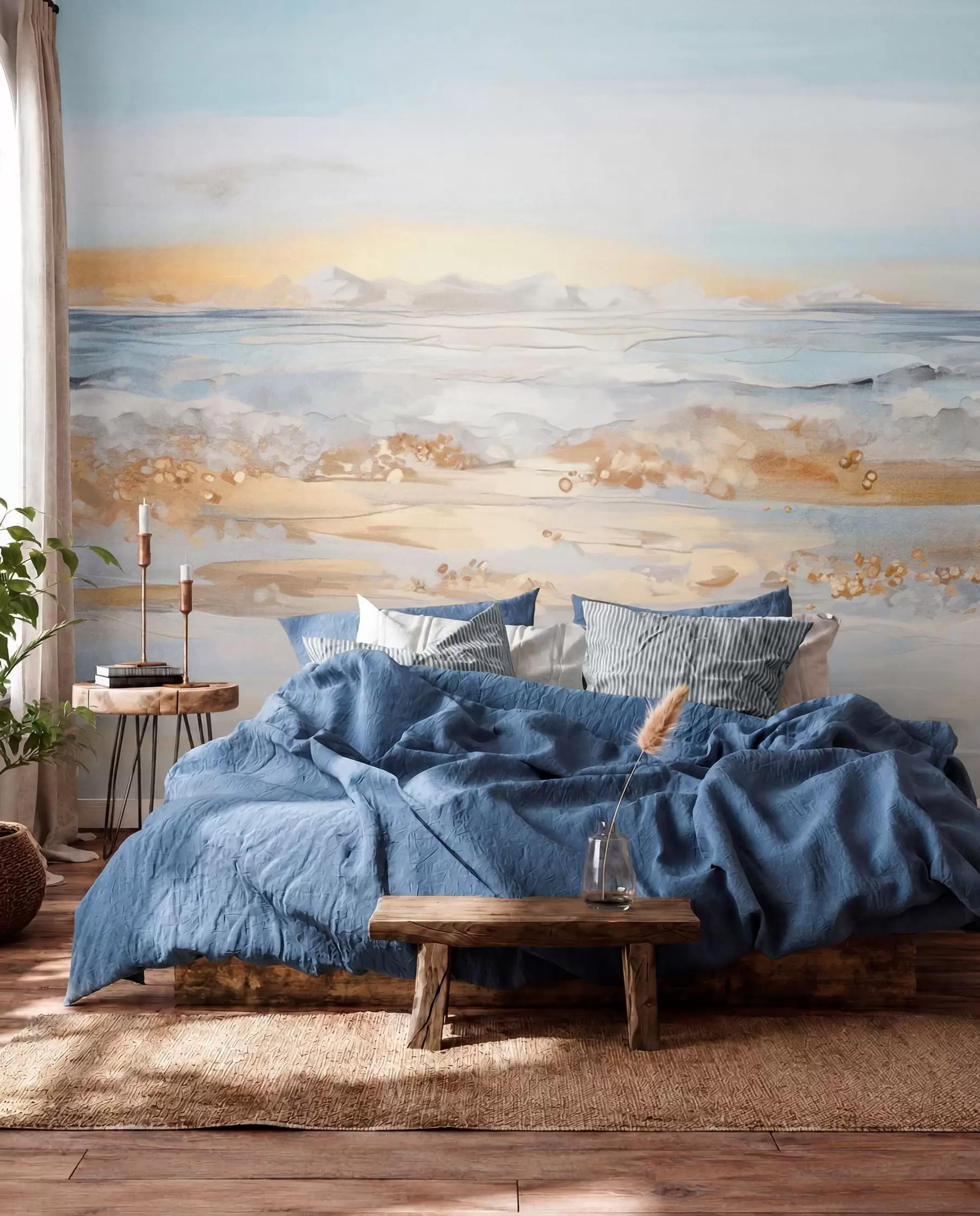 peintures murales Rivage doré w09234