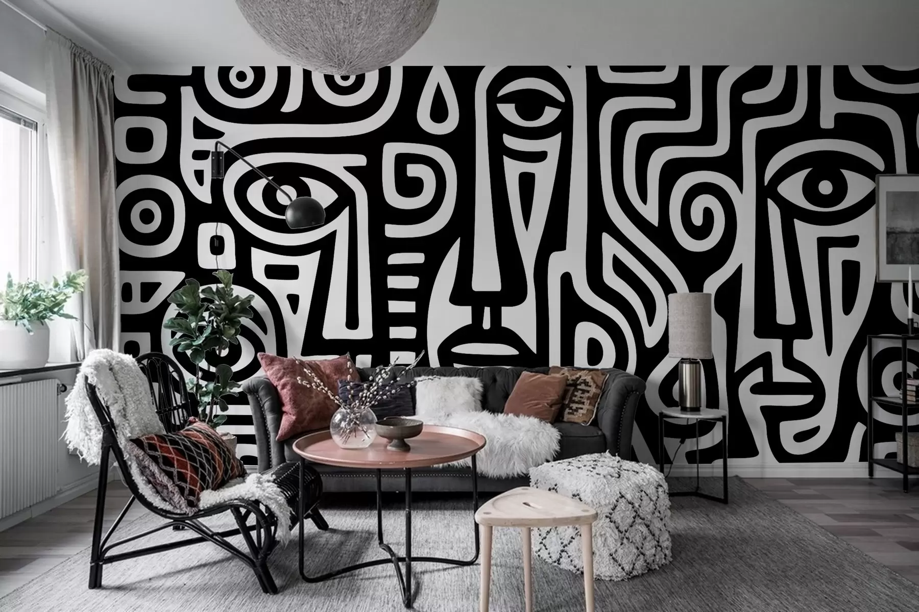 Wall Mural Photo Wallpaper Stylized Facial Details w04186