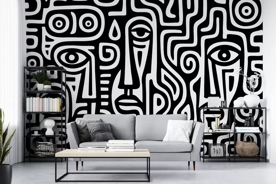 Wall Mural Photo Wallpaper Stylized Facial Details w04186