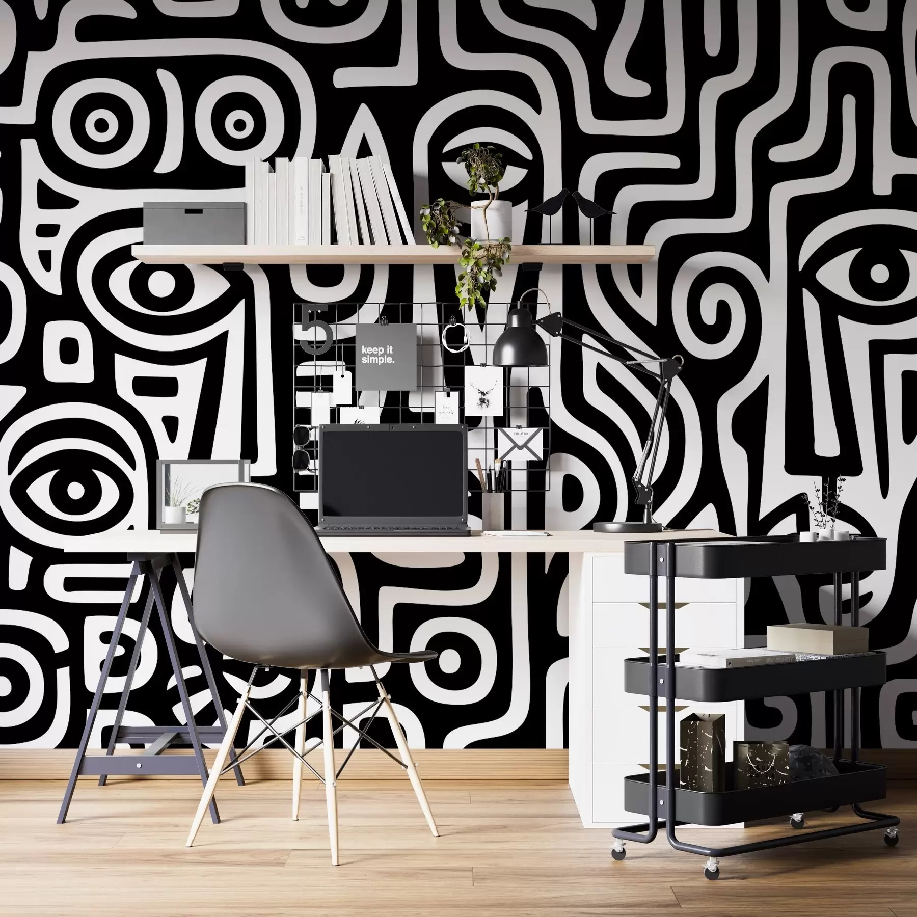 Wall Mural Photo Wallpaper Stylized Facial Details w04186