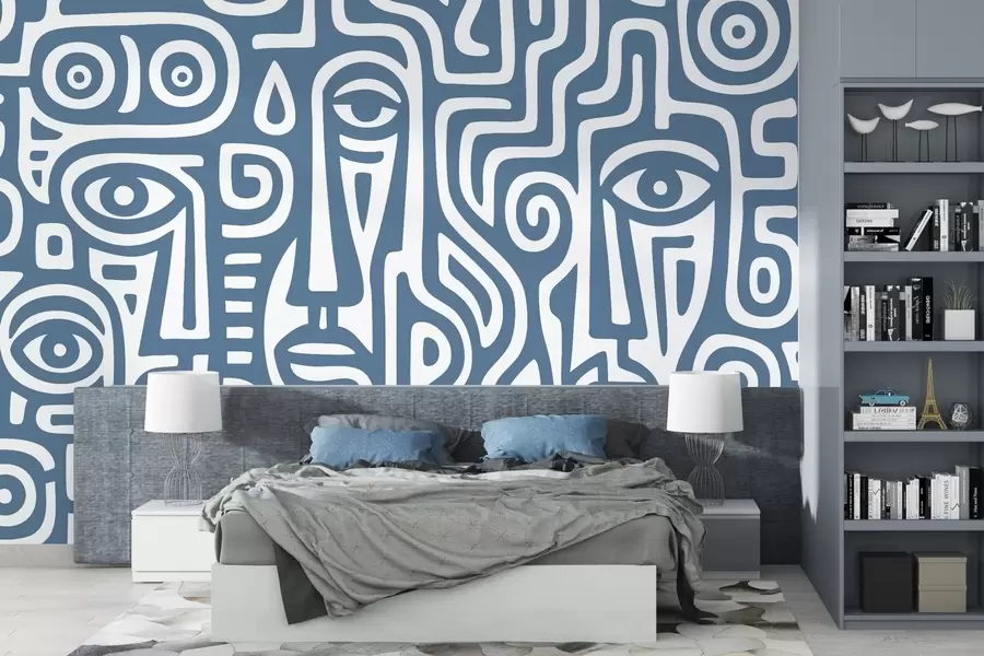 wall murals Stylized Facial Details w04186v1