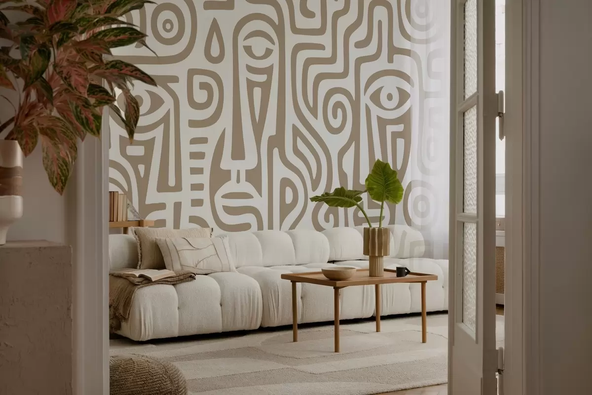 Wall Mural Photo Wallpaper Stylized Facial Details w04186v2