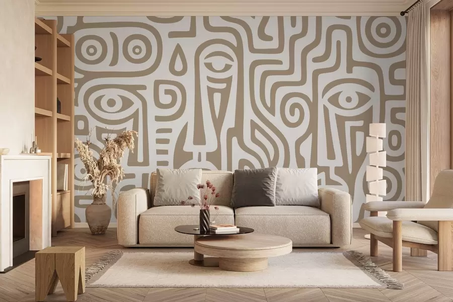 murales Detalles faciales estilizados w04186v2