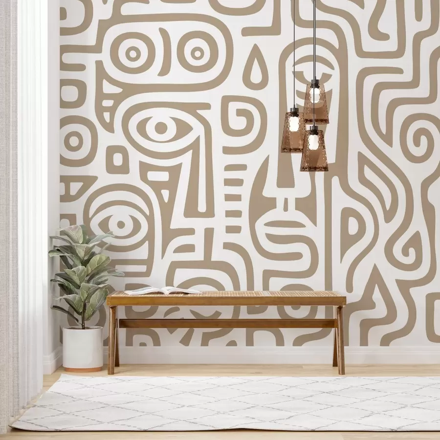 Wall Mural Photo Wallpaper Stylized Facial Details w04186v2