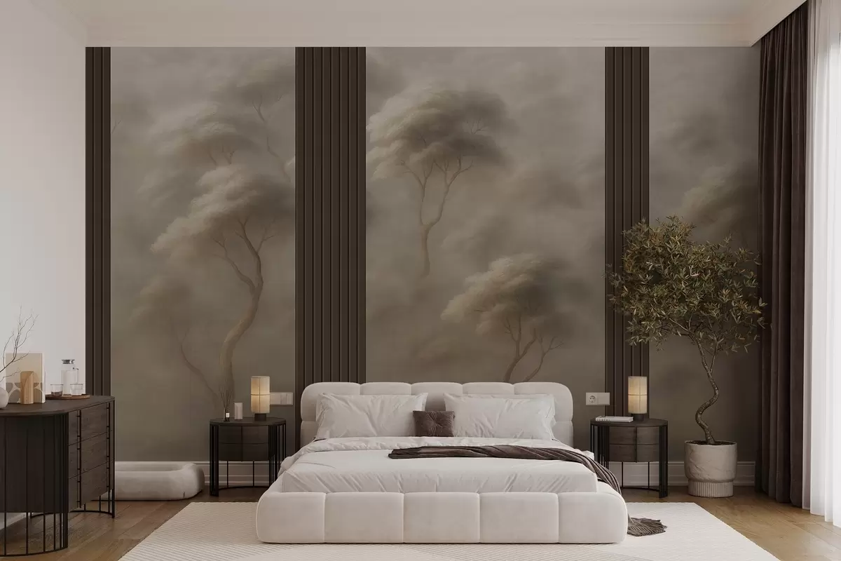 Wall Mural Photo Wallpaper Forest Meets Panel Art w04187