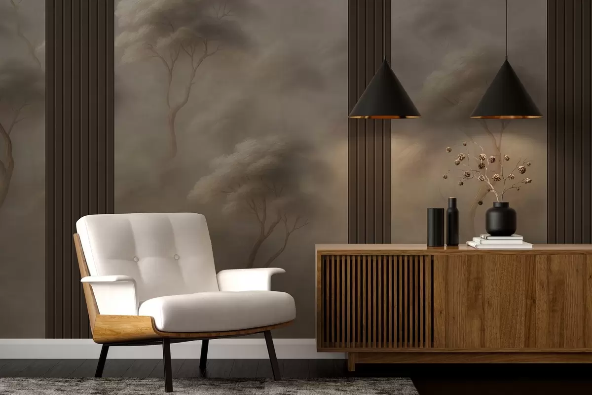 Wall Mural Photo Wallpaper Forest Meets Panel Art w04187