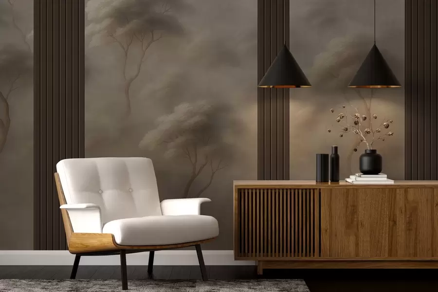 Wall Mural Photo Wallpaper Forest Meets Panel Art w04187