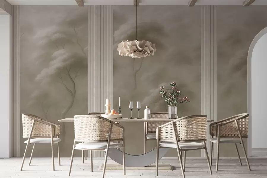 murales El bosque se une al arte del panel w04187v1