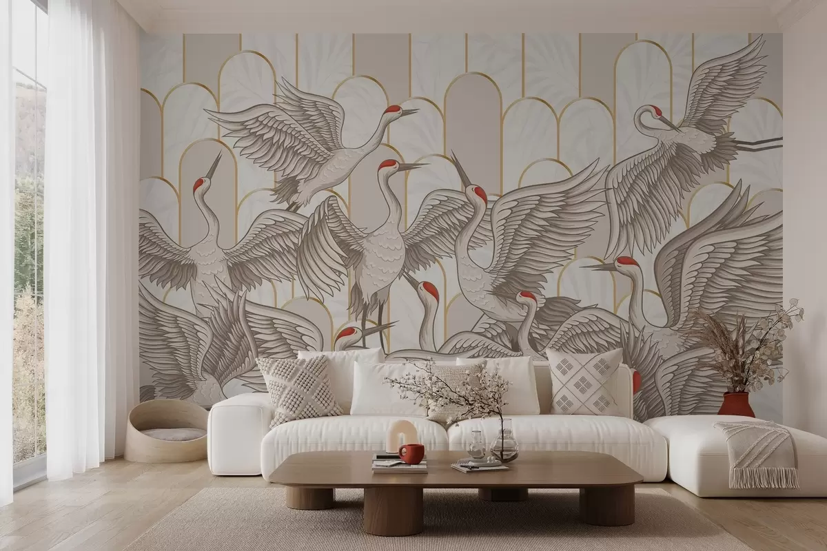 Wall murals Oriental Birds & Vintage Arches Nr. w04193 | Uwalls