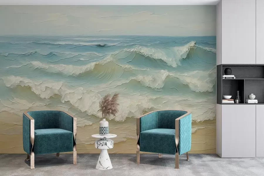 Wall Mural Photo Wallpaper Volumetric Wave Illusion w04202
