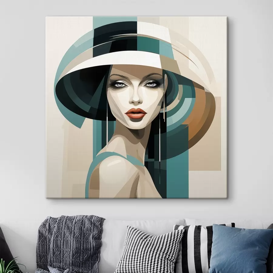 wall murals Girl in a hat s44972