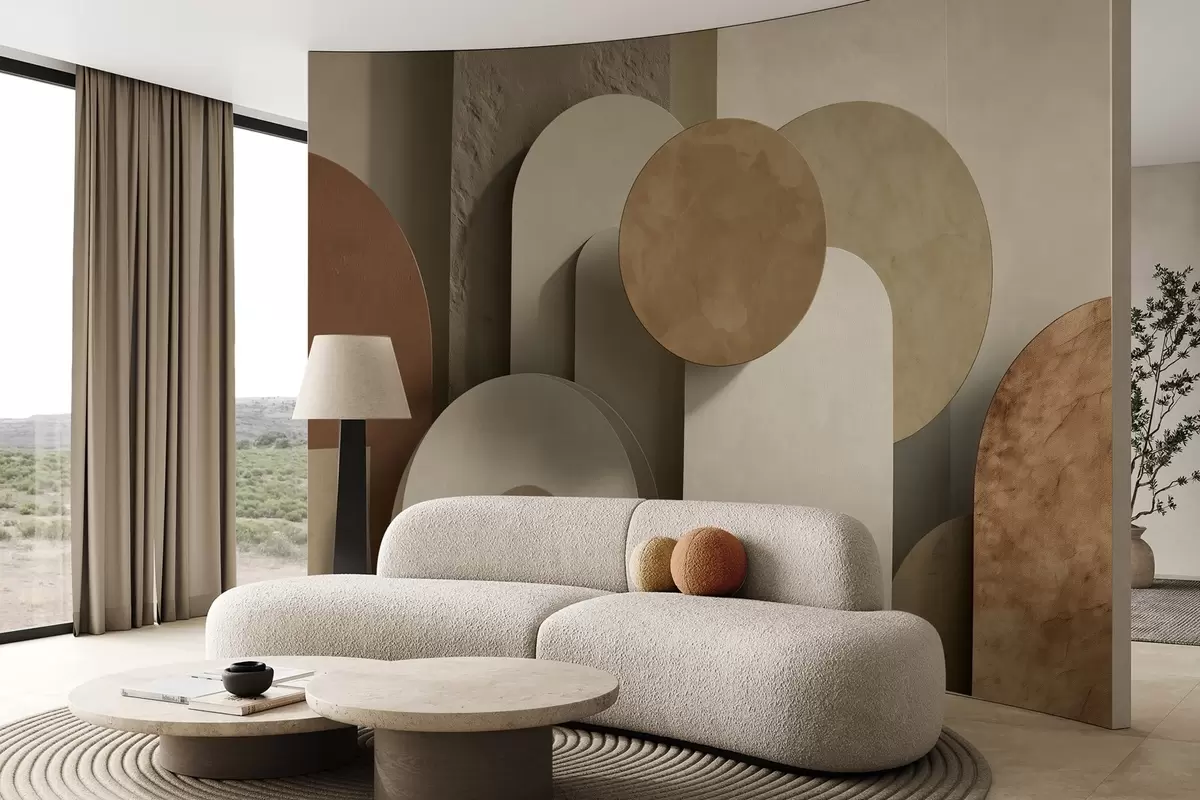 wall murals geometry with volume simulation w04208