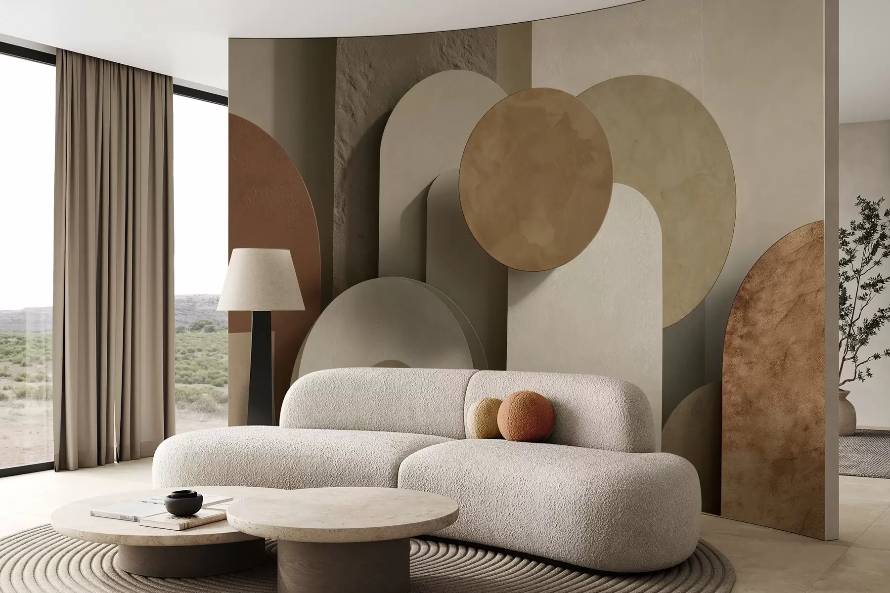 wall murals geometry with volume simulation w04208
