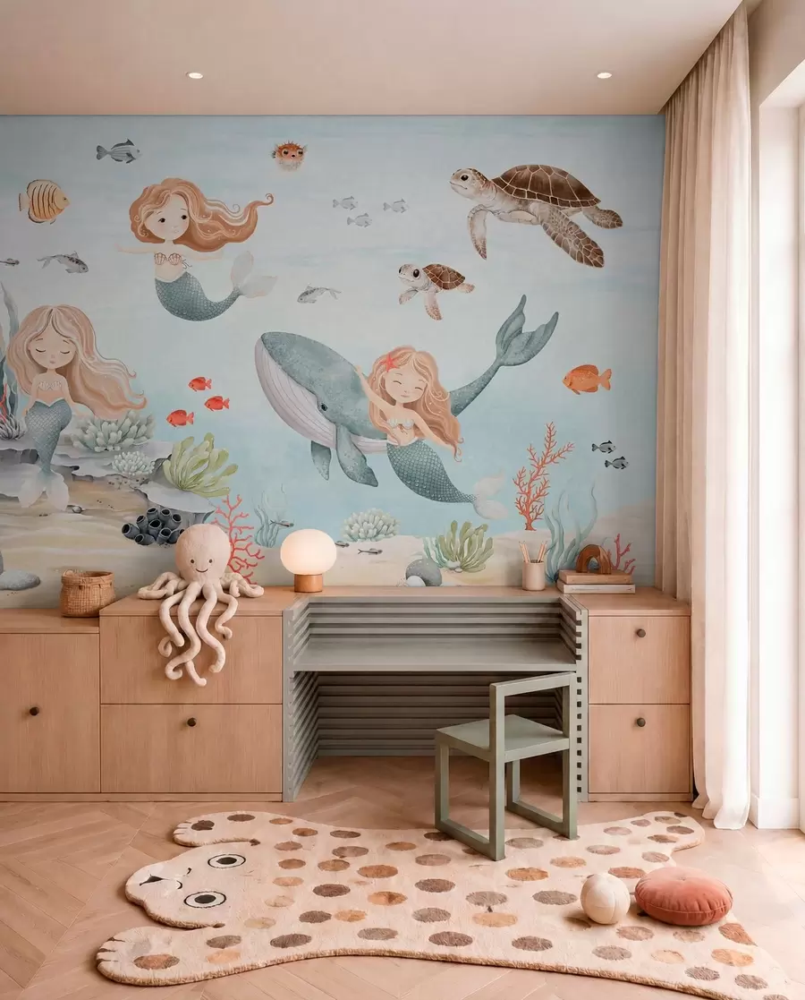 peintures murales Sirènes de la mer turquoise w04166