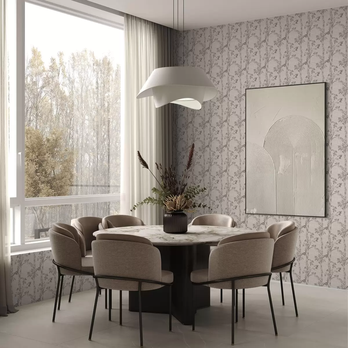 Wallpaper Birch branches with leaves, textured background a00257v1