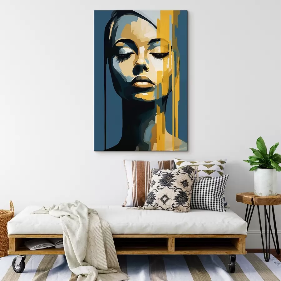 murales Retrato de mujer con los ojos cerrados s45007