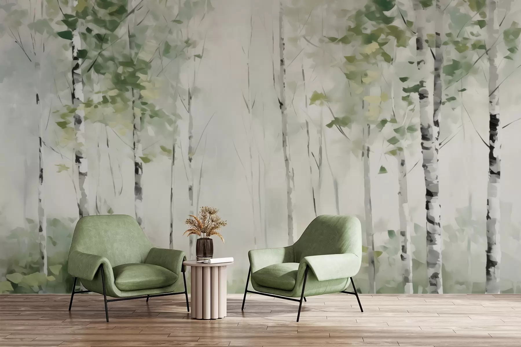 wall murals Deciduous forest imitation painting w04234