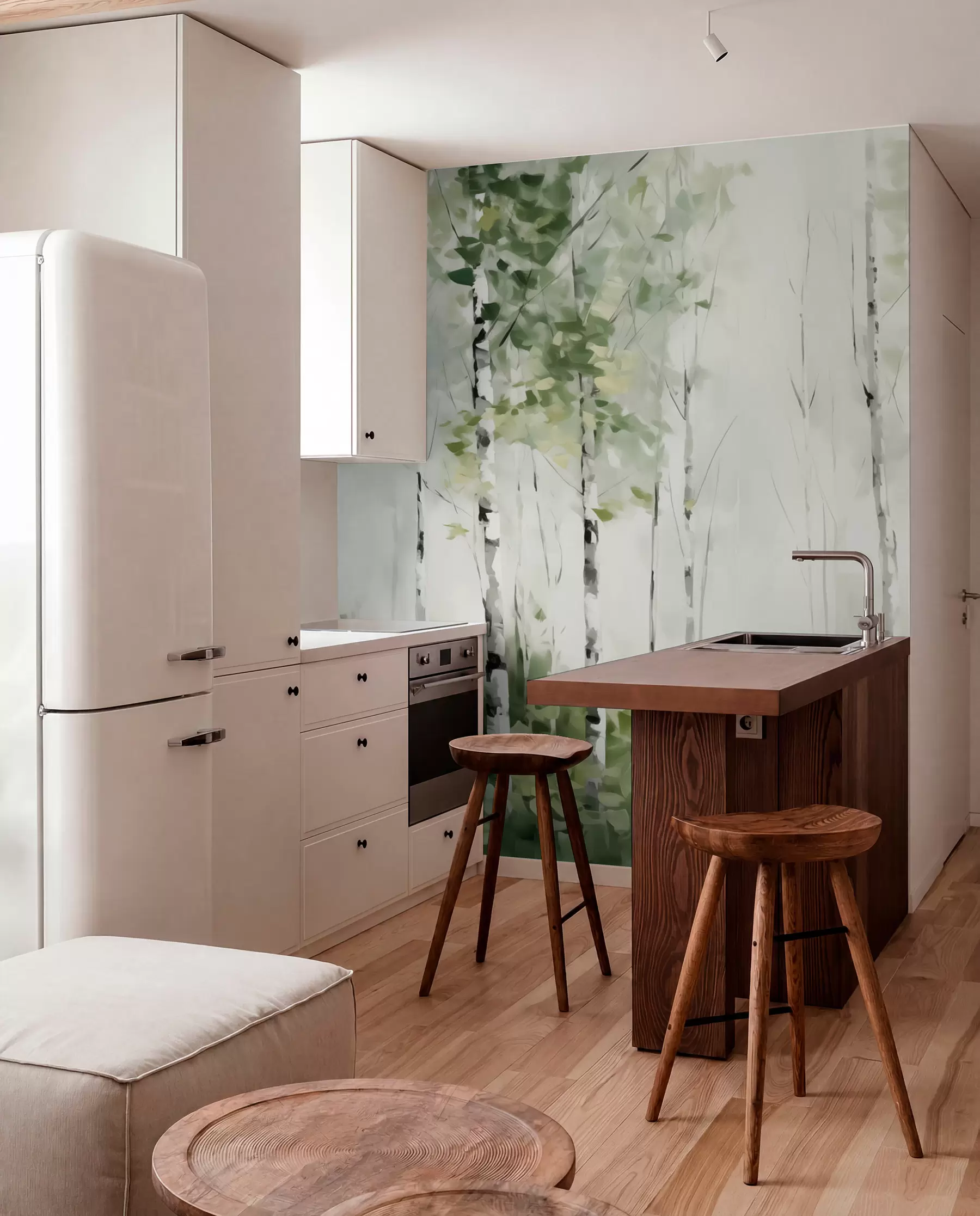 wall murals Deciduous forest imitation painting w04234
