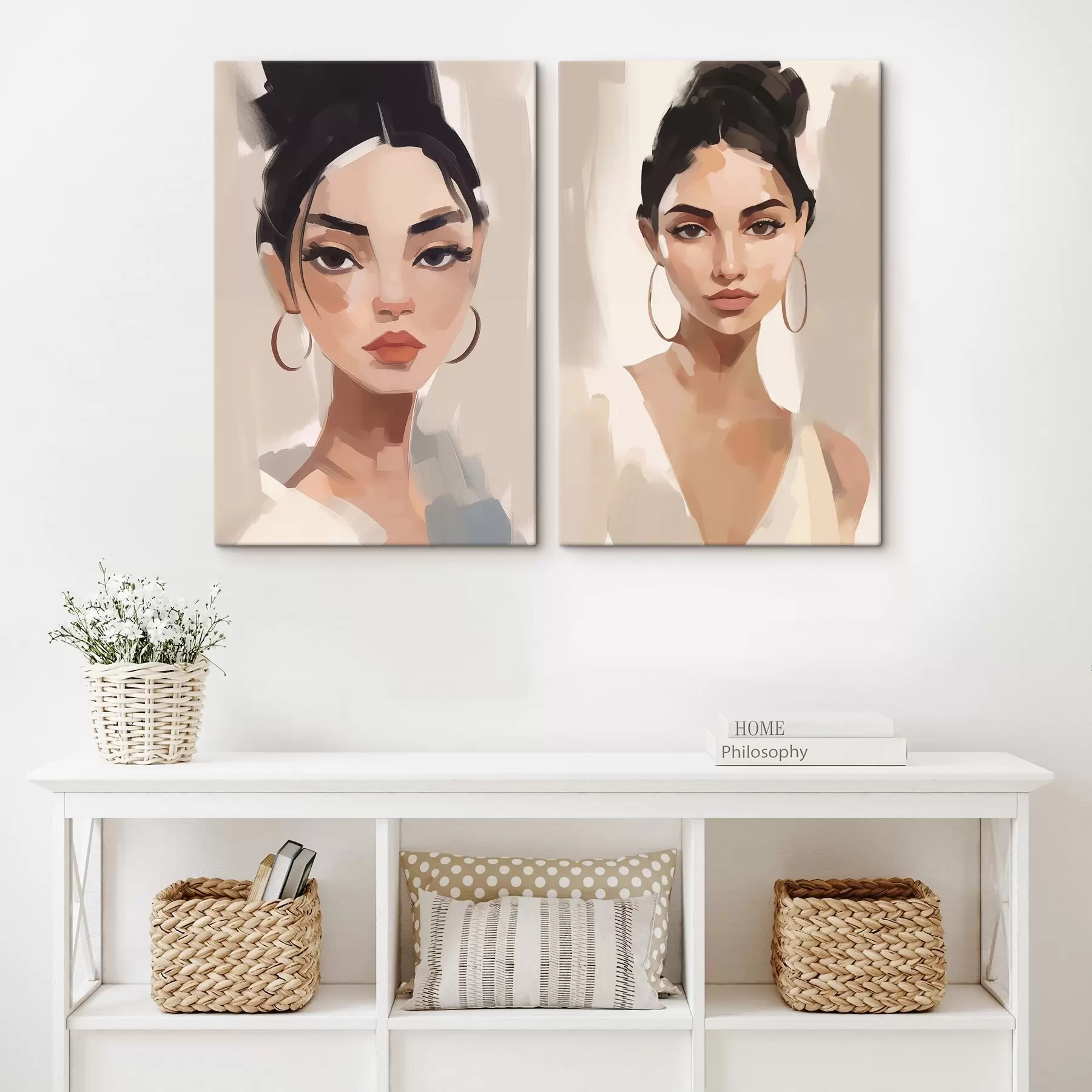 murales Retrato de niña imitación de pintura m00484