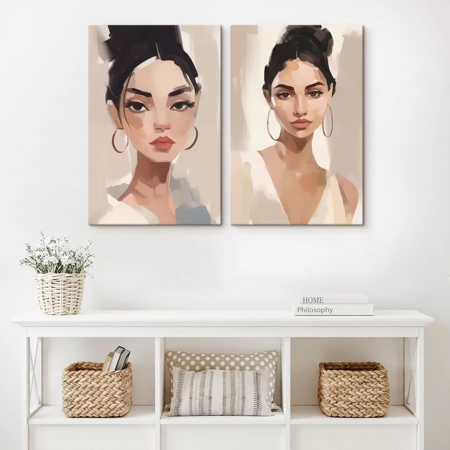 murales Retrato de niña imitación de pintura m00484