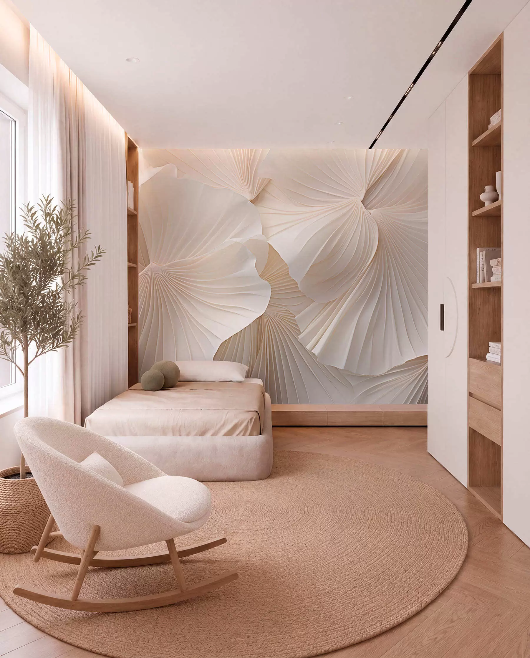 wall murals Pleated Petals w04216