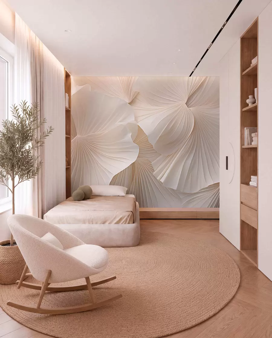 wall murals Pleated Petals w04216