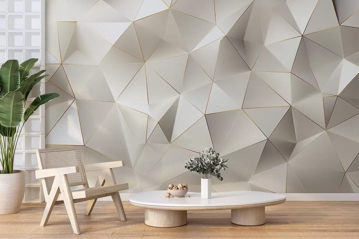 wall murals geometry, abstraction, light, facets, pattern, structure w04236