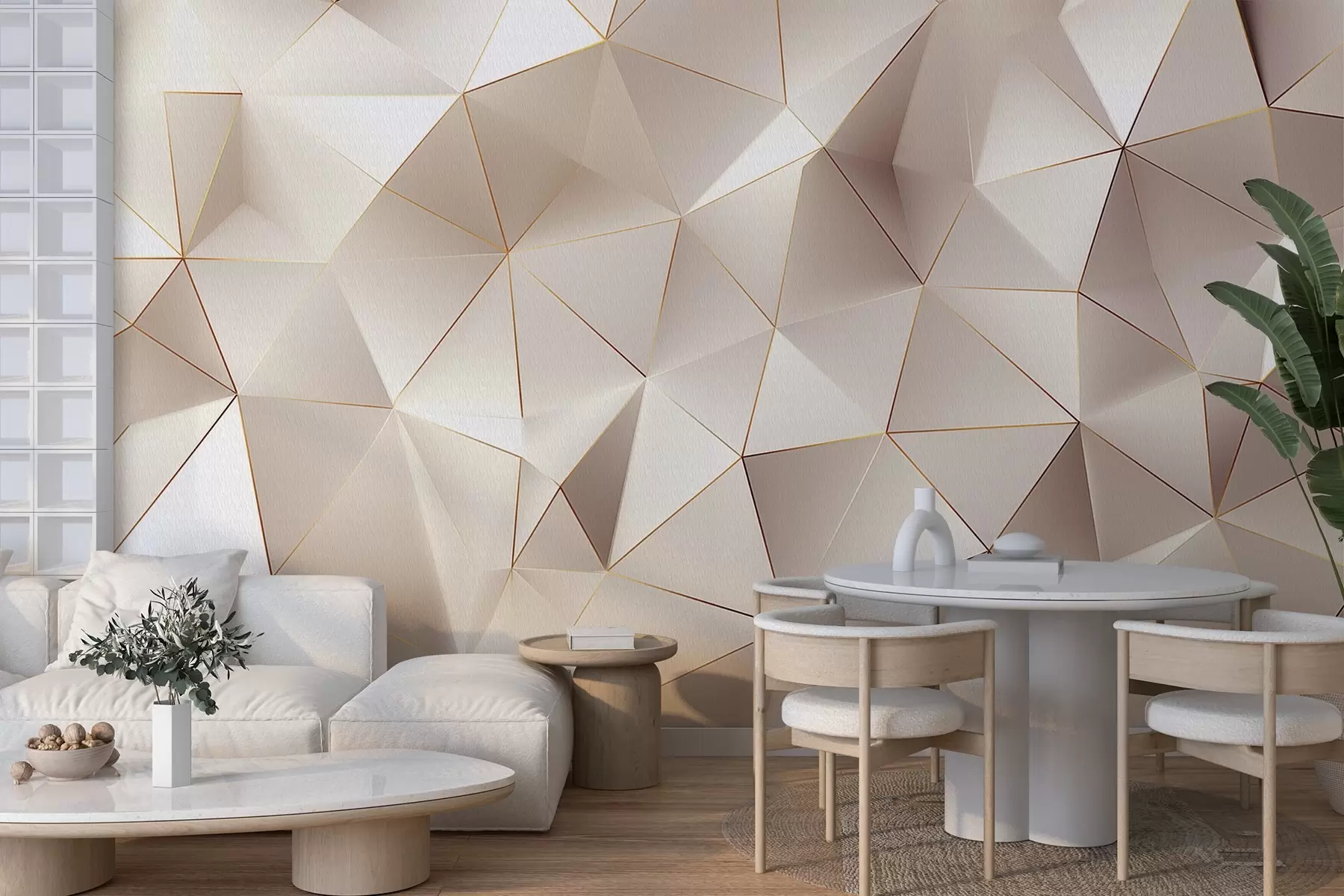 Wall Mural Photo Wallpaper geometry, abstraction, light, facets, pattern, structure w04236v1