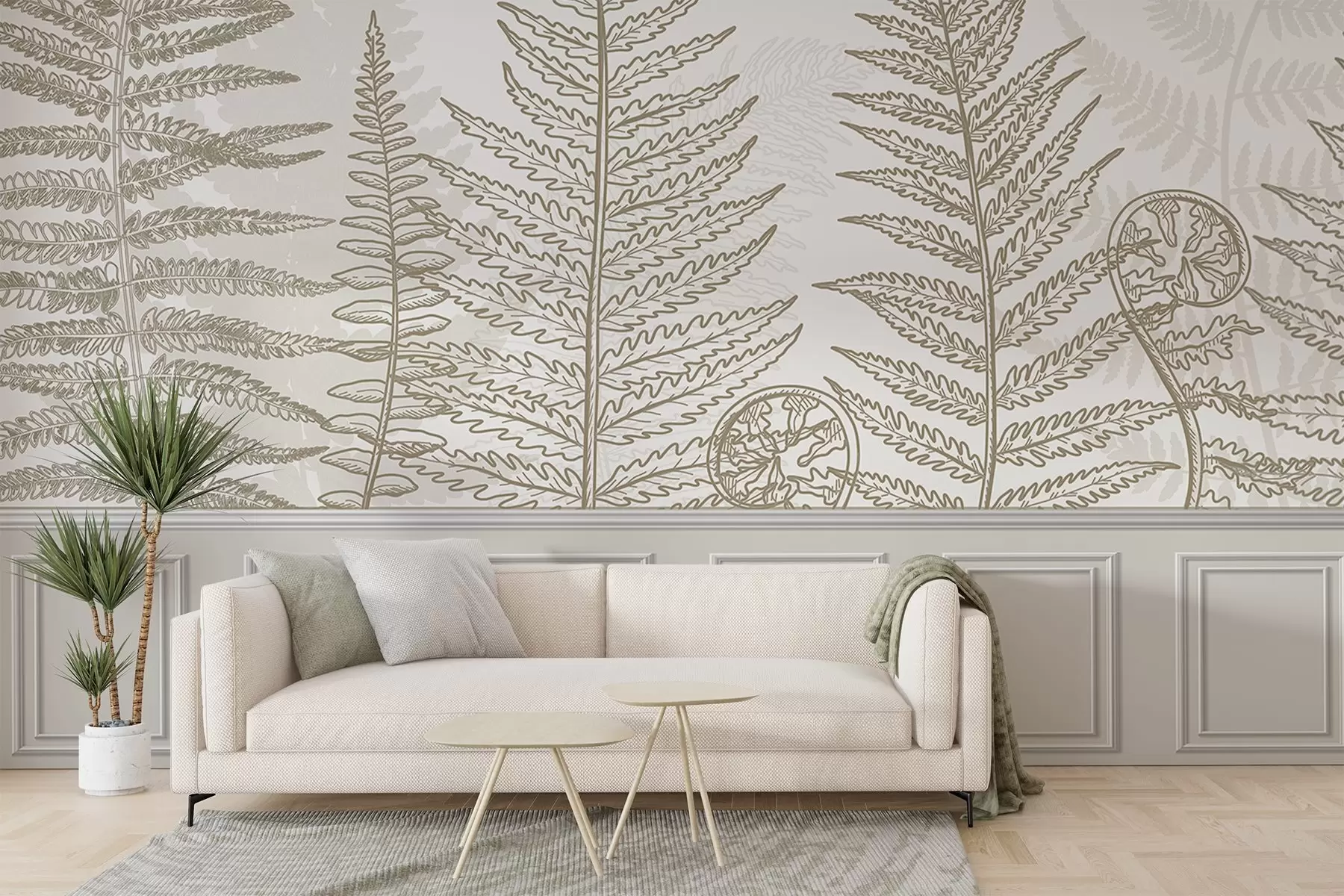 Wall Mural Photo Wallpaper leaves, plants, fern, light, botanical, graphic w04239v2