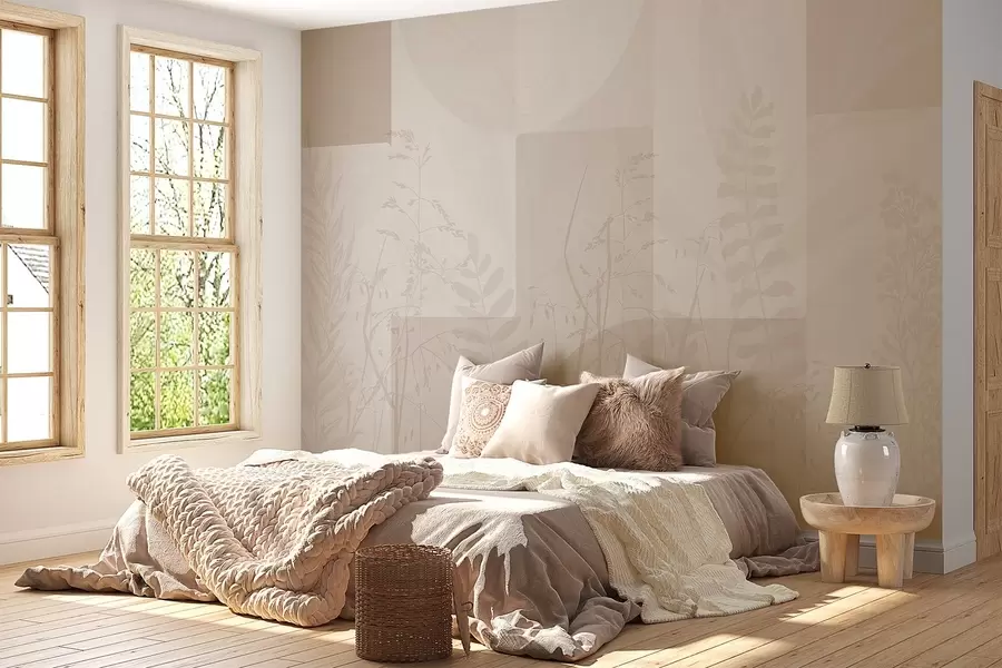 Wall Mural Photo Wallpaper Abstraction with plants, geometry w04240