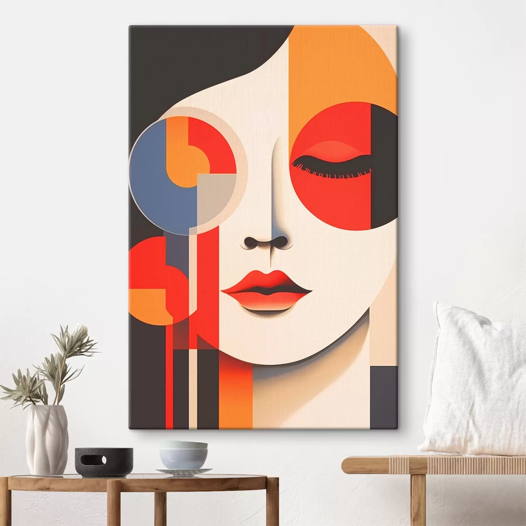 wall murals Abstract face in geometric shapes s45086