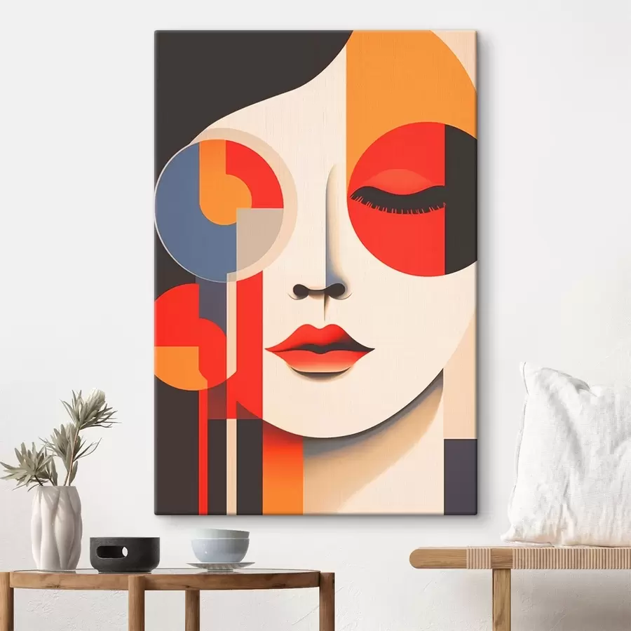 murales Rostro abstracto en formas geométricas s45086