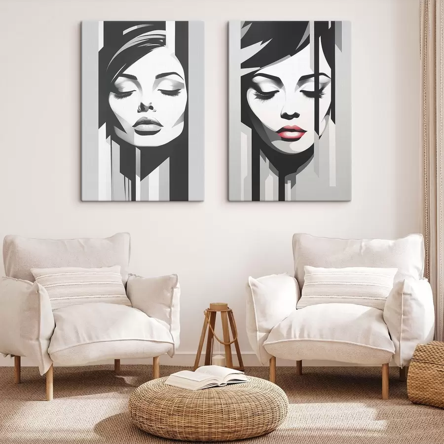 murales Geometría del rostro femenino m00496