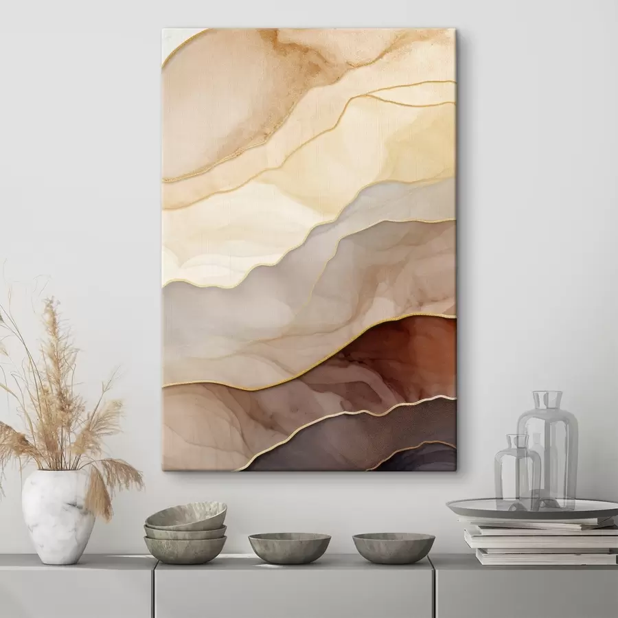 wall murals waves, cream, translucent, folds, organic, smooth, calm, textile, airy s45089