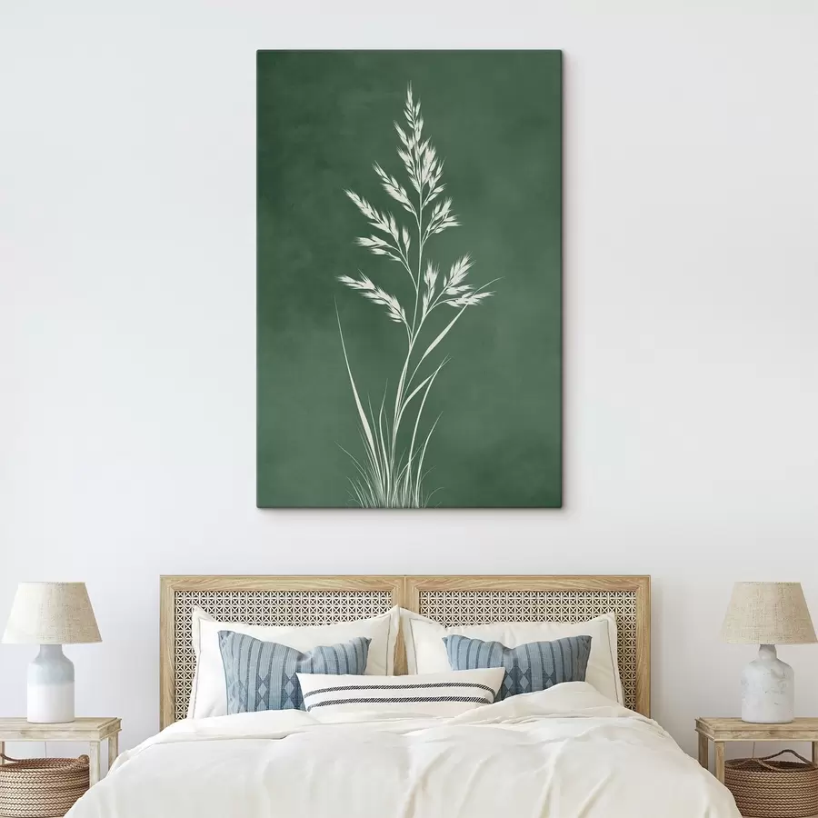 wall murals field grass, nature, botanical art, elegant, flat style, muted tones, foliage s45093