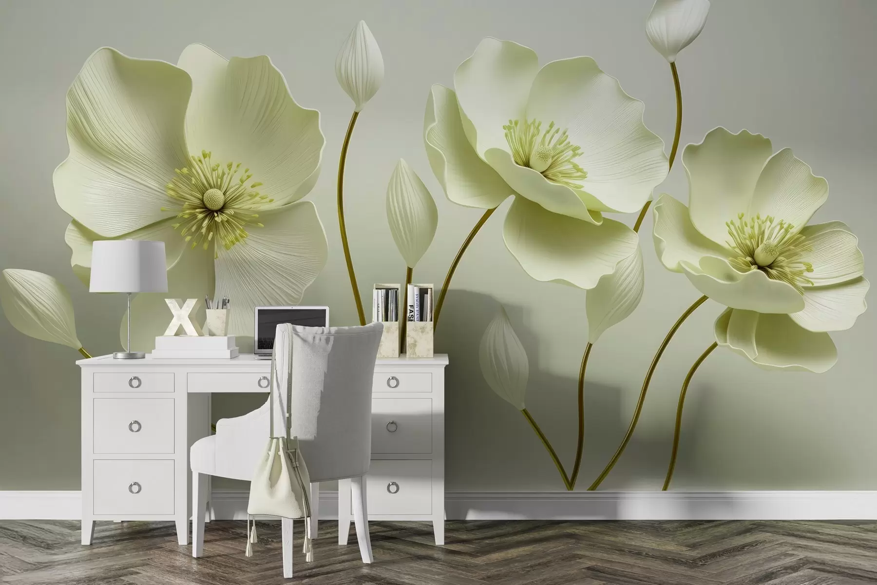 wall murals Graceful flowers w04248v2