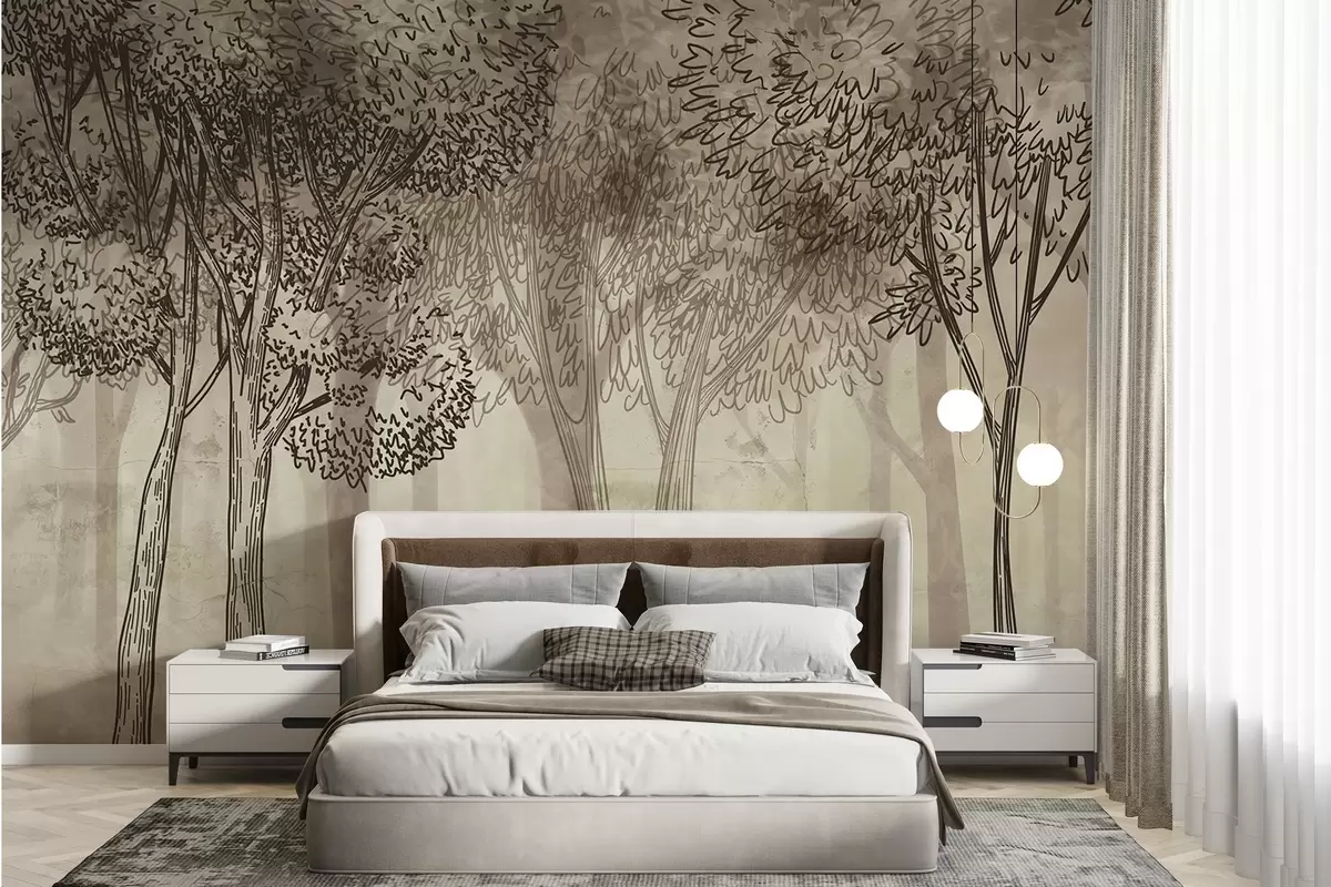 Wall Mural Photo Wallpaper Lush leafy trees w04251