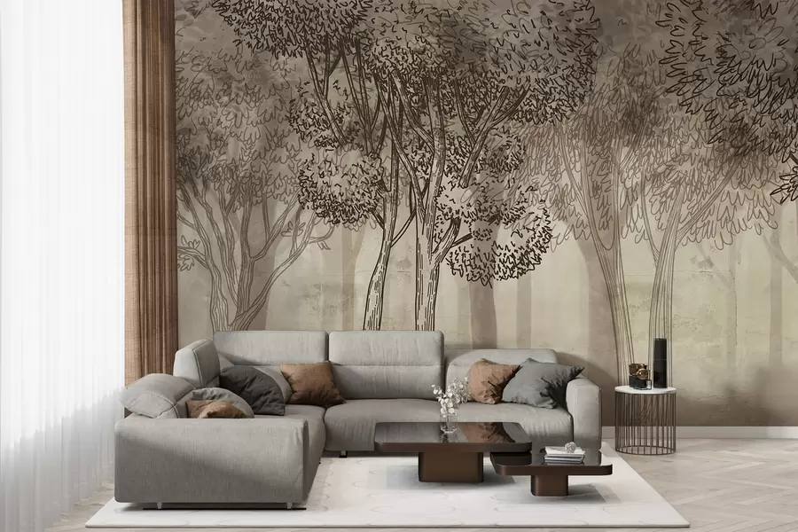 Wall Mural Photo Wallpaper Lush leafy trees w04251