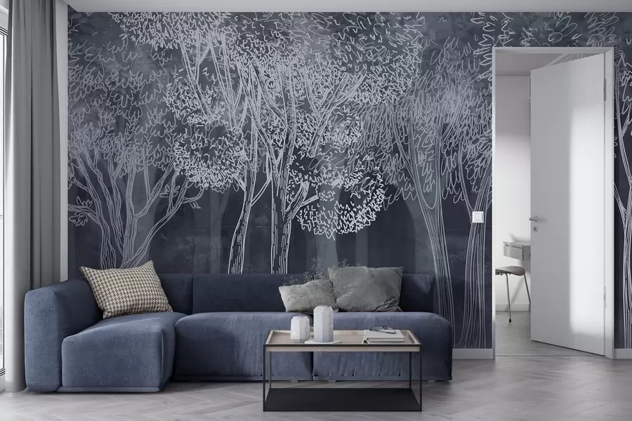wall murals Lush leafy trees w04251v2