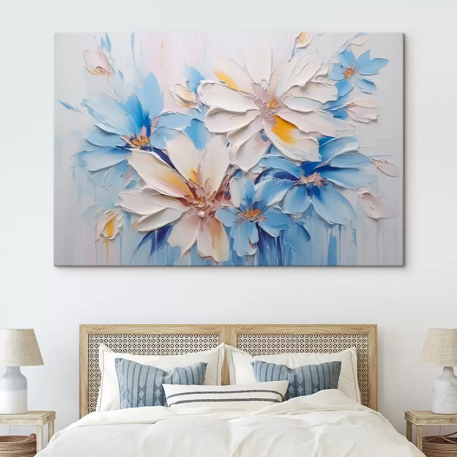 murales Flores abstractas imitación pinceladas s45115