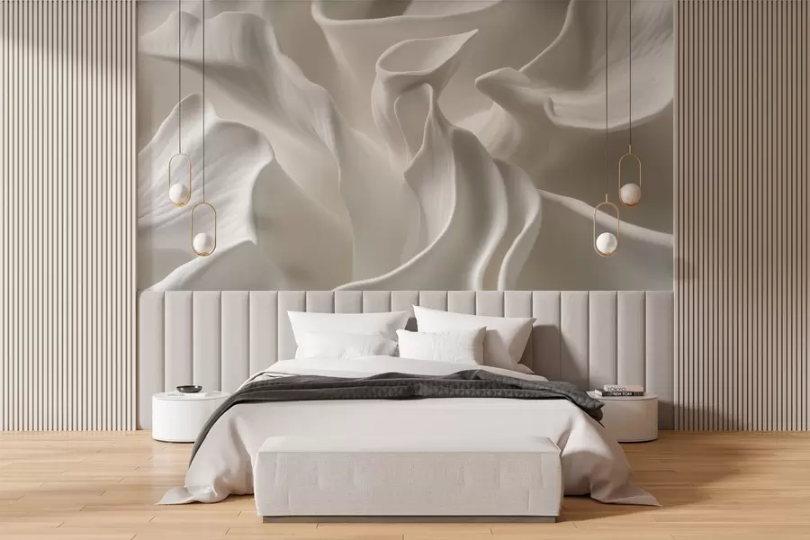 murales pétalos ondulados con imitación de volumen w04212