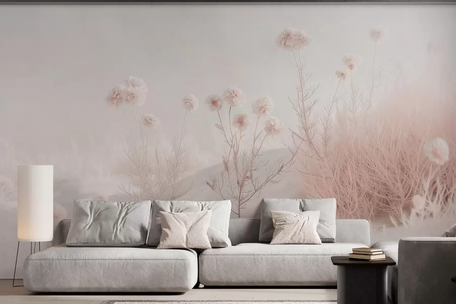 Wall Mural Photo Wallpaper delicate dried flowers among the sand w04213
