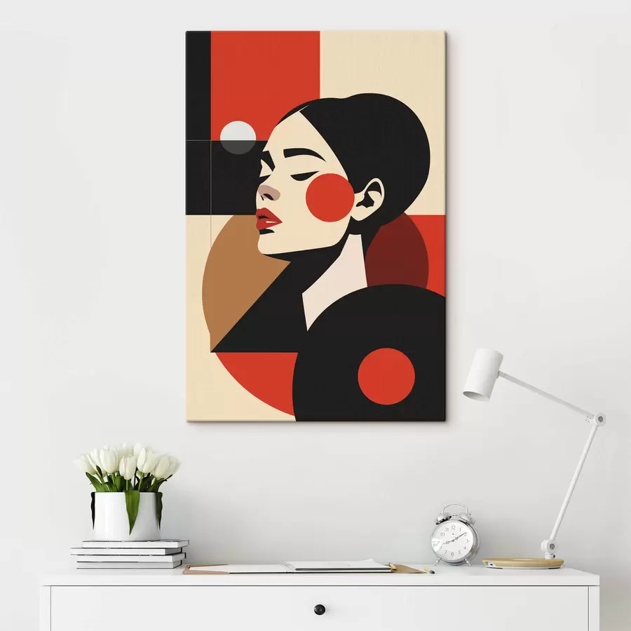 wall murals Abstract portrait of a woman in Bauhaus style s45165