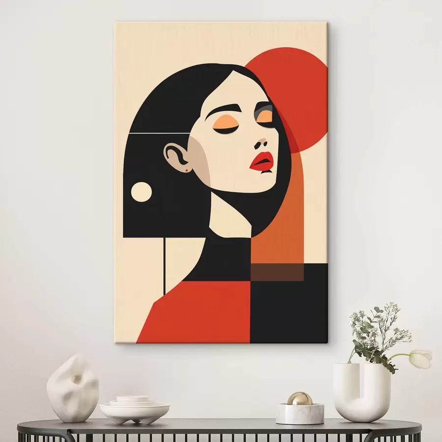 wall murals Abstract portrait of a woman in Bauhaus style s45166