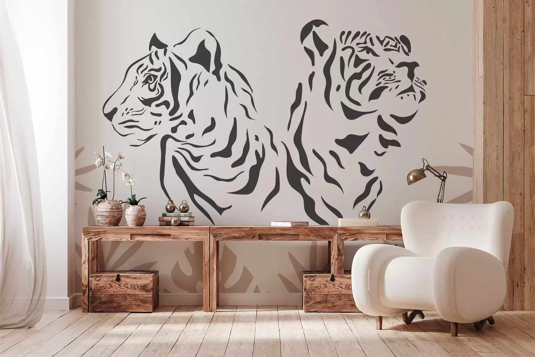 peintures murales Tigers w04294