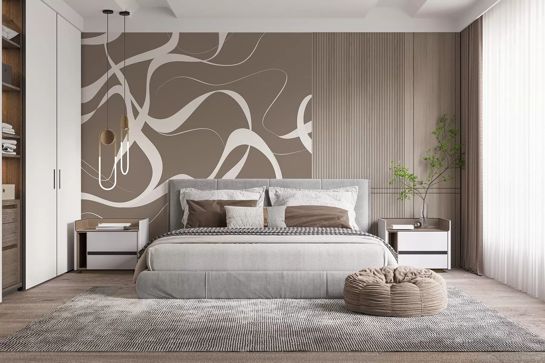 wall murals Wavy lines w04223