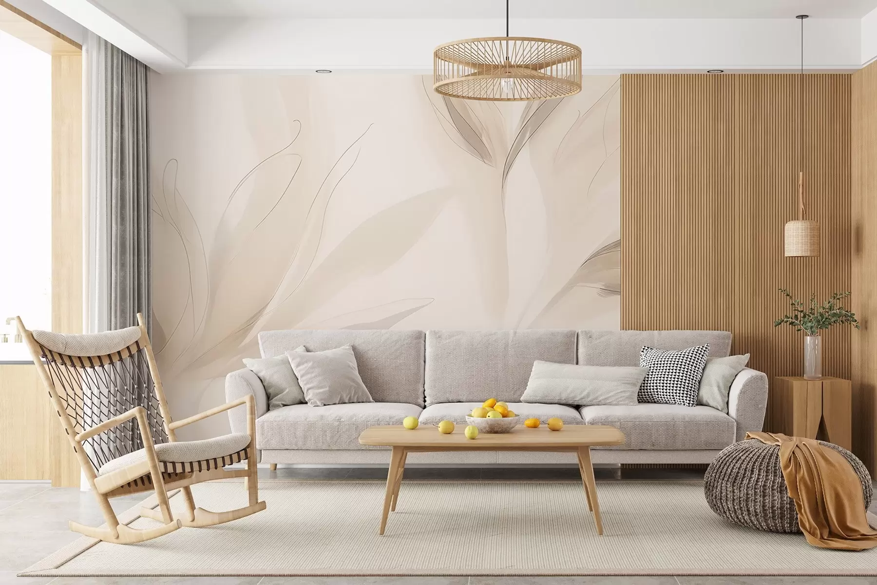 Wall Mural Photo Wallpaper Light abstract leaves w04243