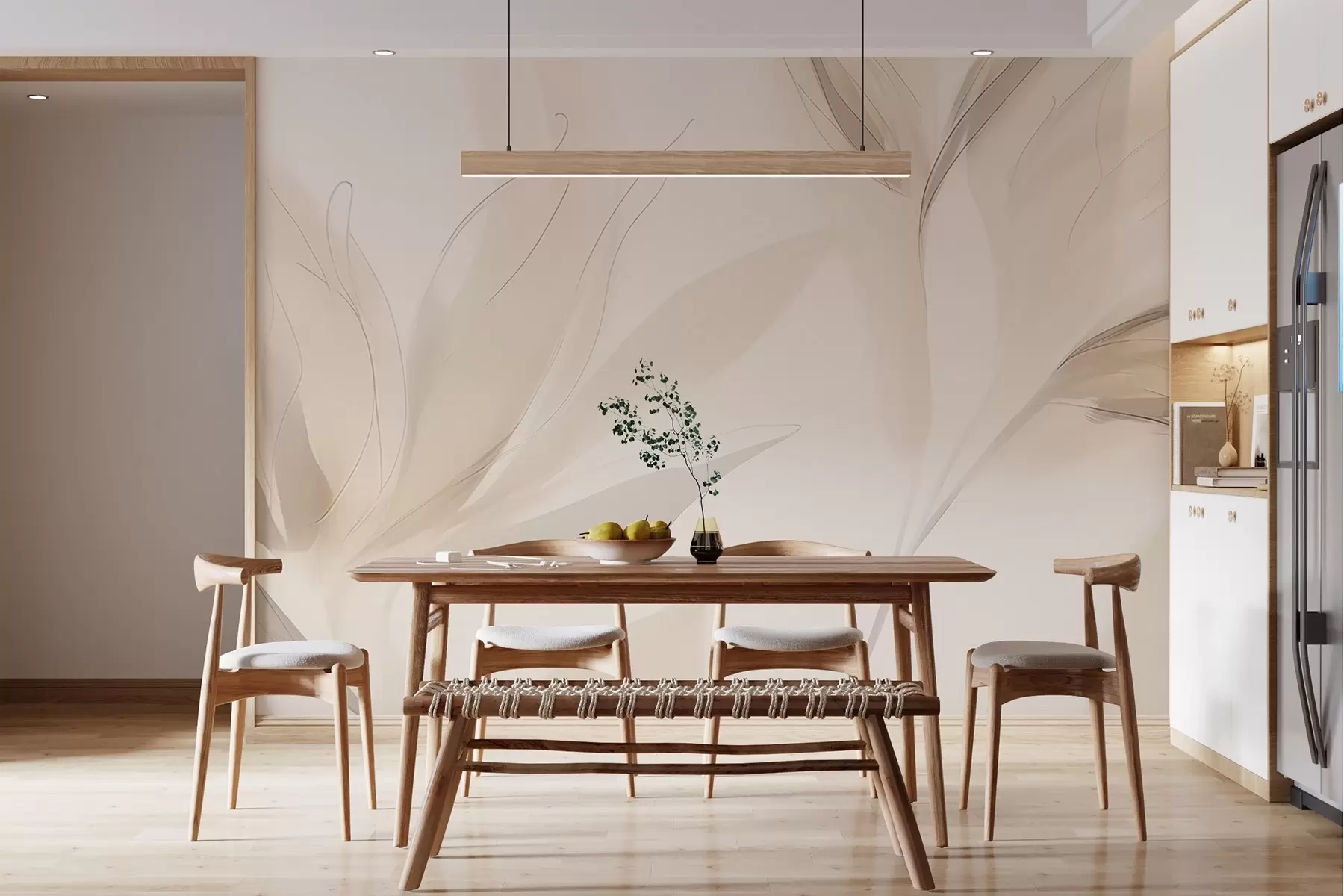 murales Hojas abstractas ligeras w04243