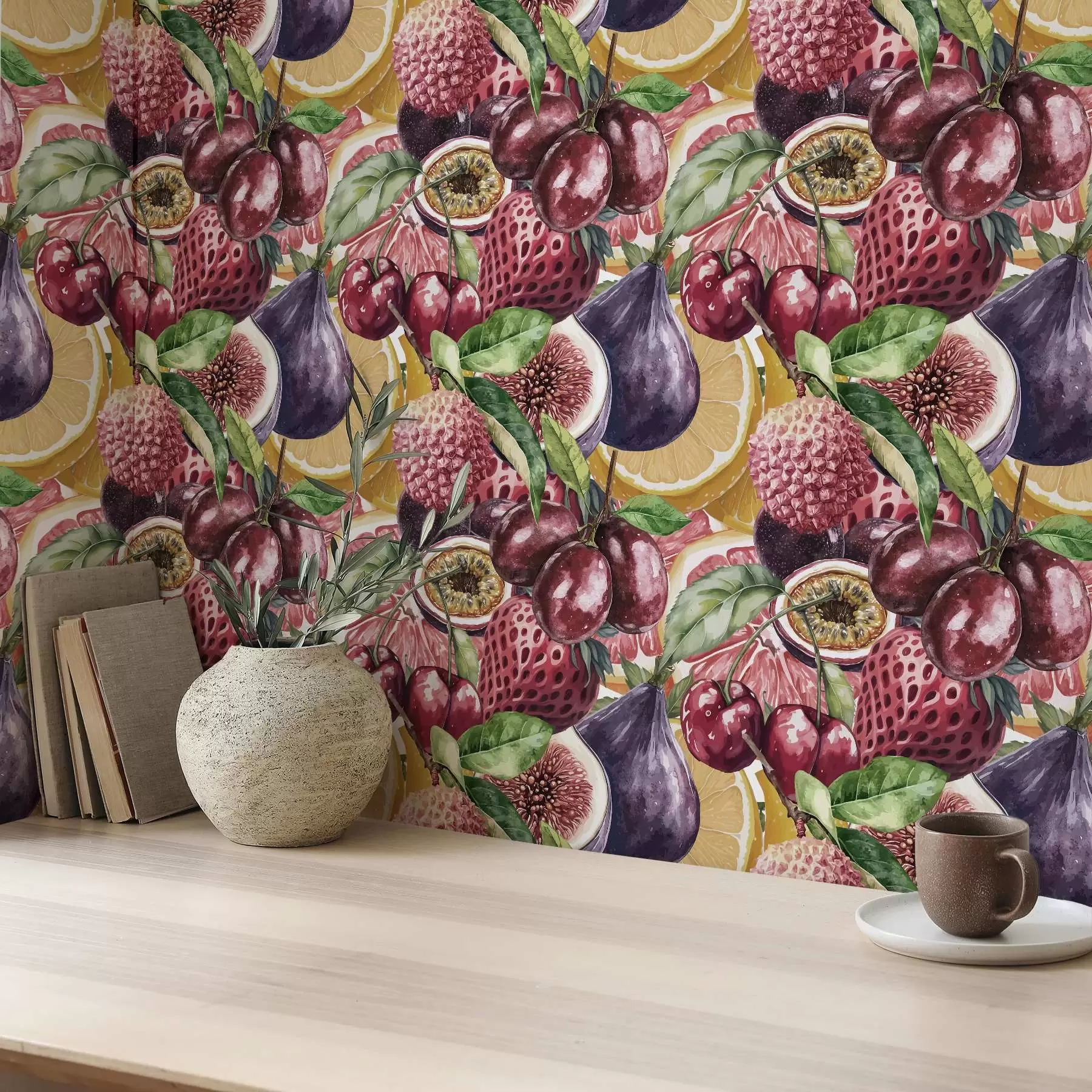 Wall Mural Photo Wallpaper Juicy Tropical Fruits a00416