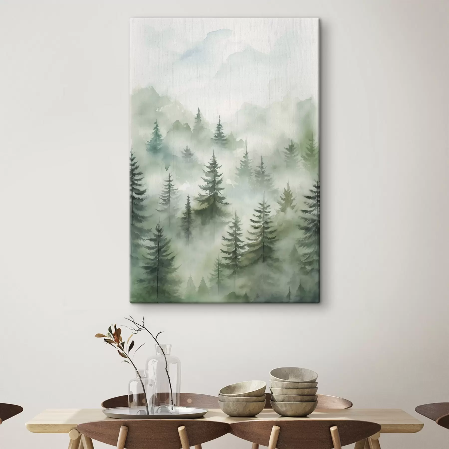 wall murals Forest in the fog s45207